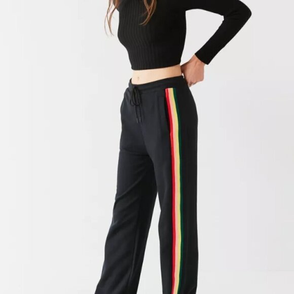 UO Urban Outfitters BDG Rainbow Stripe Puddle SweatpantsTrack Pants  S - Picture 3 of 12